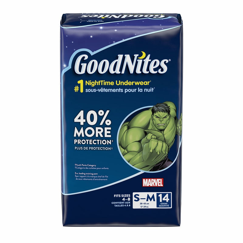 GoodNites Bedtime Bedwetting Underwear for Boys, S-M, 14 Ct. (Packaging May Vary)