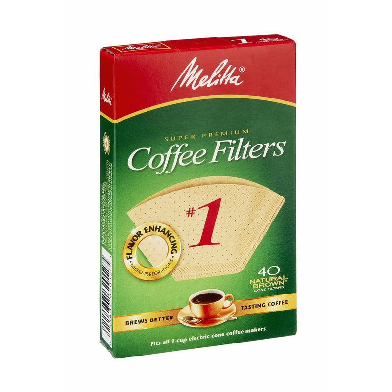 Melitta #1 Natural Cone Coffee Filters (40 CT x 6)