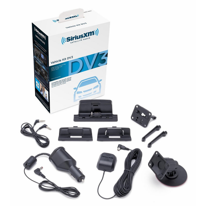 SiriusXM SXDV3 Satellite Radio Vehicle Mounting Kit with Dock and Charging Cable (Black)