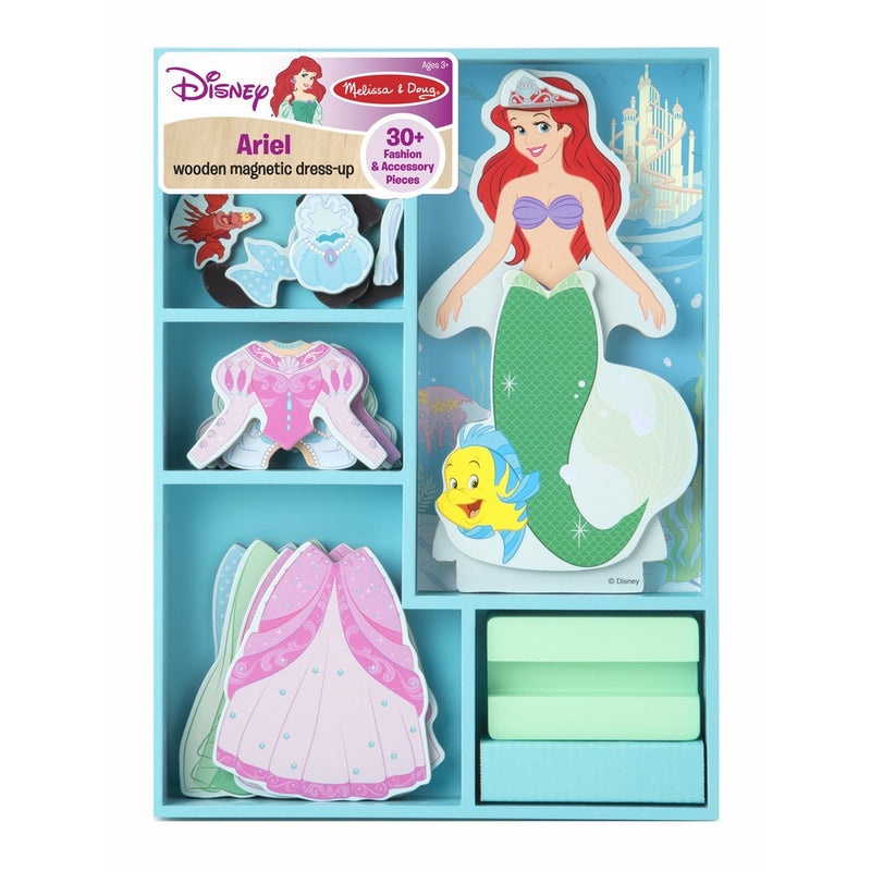 Melissa & Doug Disney Ariel Magnetic Dress-Up Wooden Doll Pretend Play Set (30 pcs)