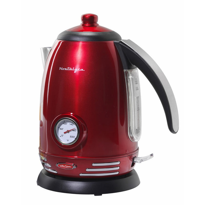 Nostalgia RWK150 Retro 1.7-Liter Stainless Steel Electric Water Kettle with Strix Thermostat