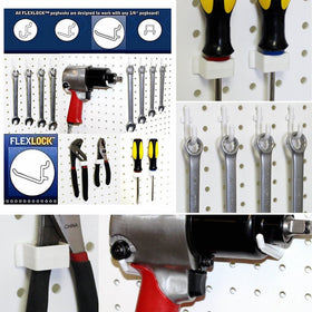 WallPeg AM-50 MIX-BK Pegboard Hook Kit, Pack of 50, White