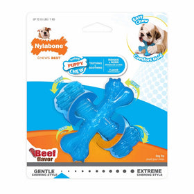 Nylabone Puppy Chew X Bone Beef Chew Toy, X-Small