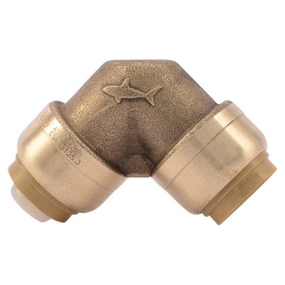 SharkBite U256LFA 90 Degree Elbow Plumbing Fitting Pipe Connector, 3/4 Inch, PEX Fittings, Push-to-Connect, Copper, CPVC