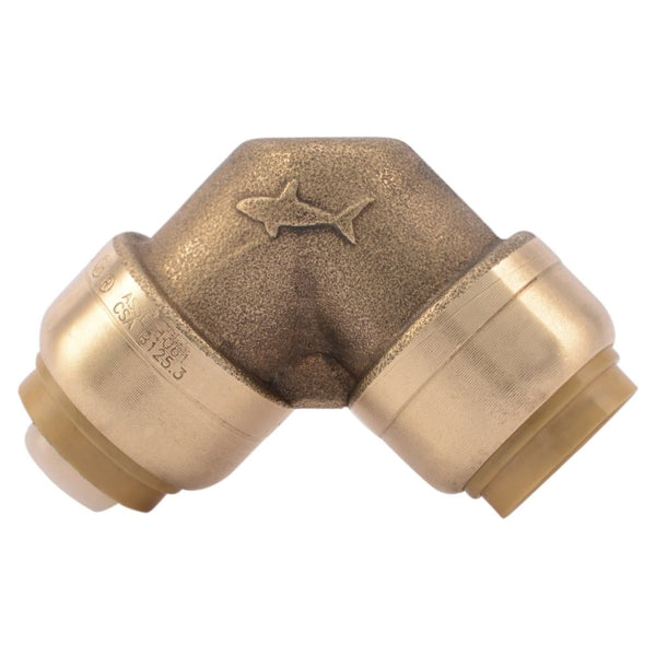 SharkBite U248LFA 90 Degree Elbow Plumbing Fitting Pipe Connector, 1/2 Inch, PEX Fittings, Push-to-Connect, Copper, CPVC