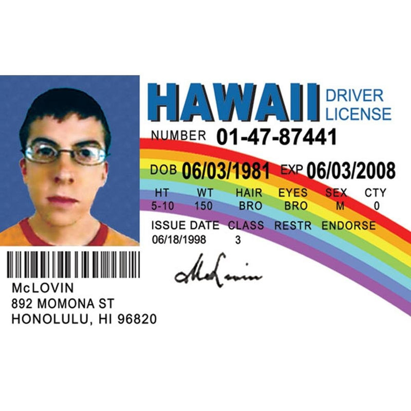 Signs 4 Fun NMLID Mclovin Id License's Driver's License