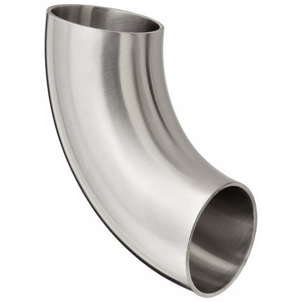 Dixon B2WCL-G150P Stainless Steel 304 Sanitary Fitting, 90 Degree Polished Weld Short Elbow, 1-1/2" Tube OD