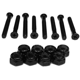 Standard Phillips Head Black Skateboard Hardware Set - 1"