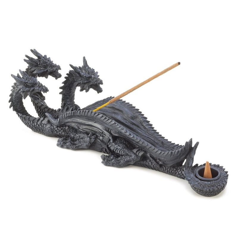 Gifts & Decor Triple Head Mythical Dragon Figure Incense Stick Burner