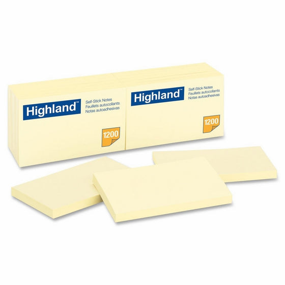 Highland Notes, 3 x 5-Inches, Yellow, 100 Count, Pack of 12