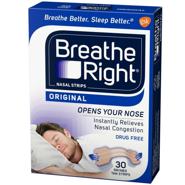 Breathe Right Nasal Strips Original Tan Small/Medium 30 ea