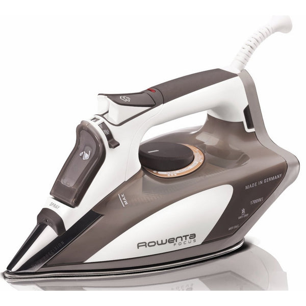 Rowenta DW5080 Focus 1700-Watt Micro Steam Iron Stainless Steel Soleplate with Auto-Off, 400-Hole, Brown