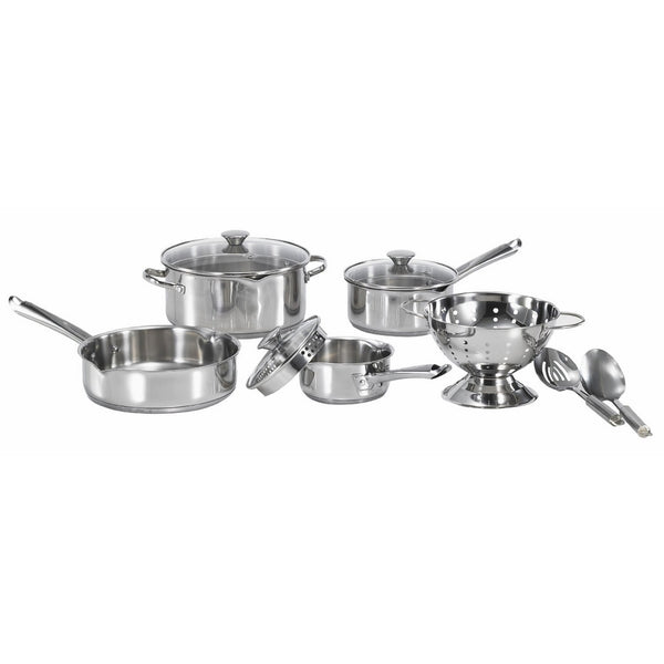 WearEver A834S9 Cook and Strain Stainless Steel Cookware Set, 10-Piece, Silver