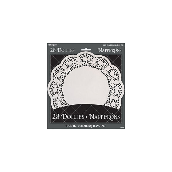 8.5" White Paper Doilies, 28ct