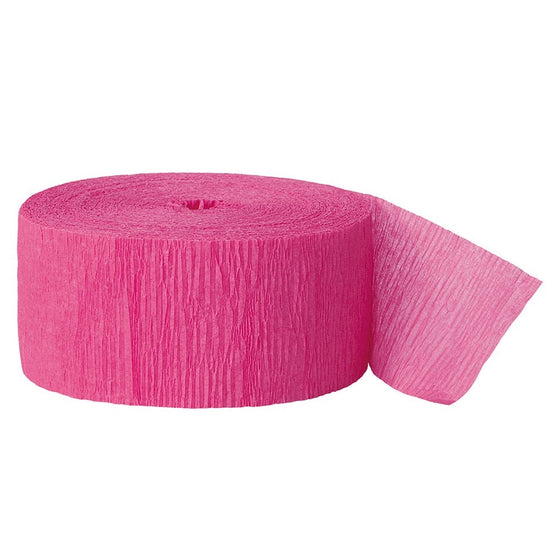 81ft Hot Pink Crepe Paper Streamers