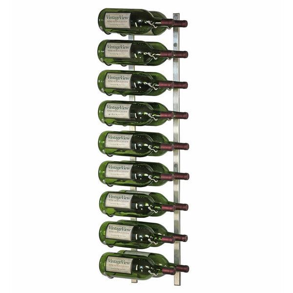 VintageView - WS32-P - 18 Bottle Wall Mounted Metal Hanging Wine Rack - 3 Foot (Brushed Nickel)