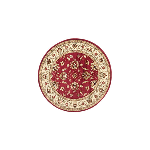 Safavieh Lyndhurst Collection LNH553-4012 Red and Ivory Round Area Rug, 5 feet 3 inches in Diameter (5'3" Diameter)