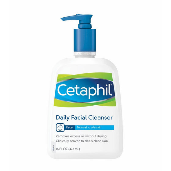 Cetaphil Daily Facial Cleanser, for normal to oily skin, 16 Ounce Bottles (Pack of 3)