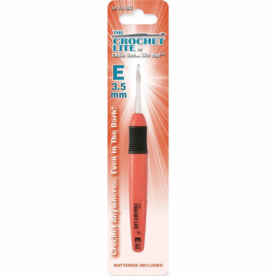 Cornerstone Products Lite Crochet Hooks, Size E, 3.5mm, Red Orange