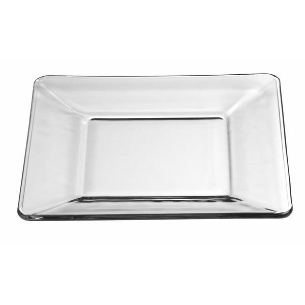 Libbey Crisa Tempo Square Salad/Dessert Plate, 8-Inch, Box of 12, Clear