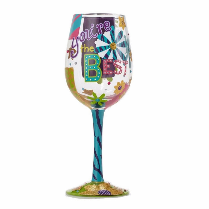 Lolita You're the Best Painted Artisan Wine Glass