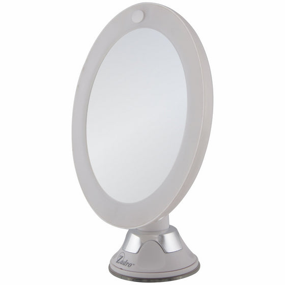 Zadro 10X Magnification Next Generation LED Lighted Z'swivel Power Suction Cup Mirror, White