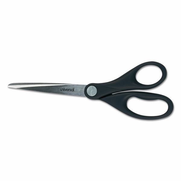 Universal 92008 Stainless Steel Office Scissors, 7" Long, Straight Handle, Black