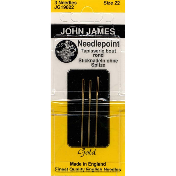 Colonial Needle Gold Tapestry Hand Needles-Size 22 3/Pkg