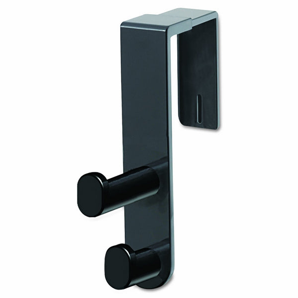 Safco Products 4225BL Over the Panel Double Coat Hook, Black