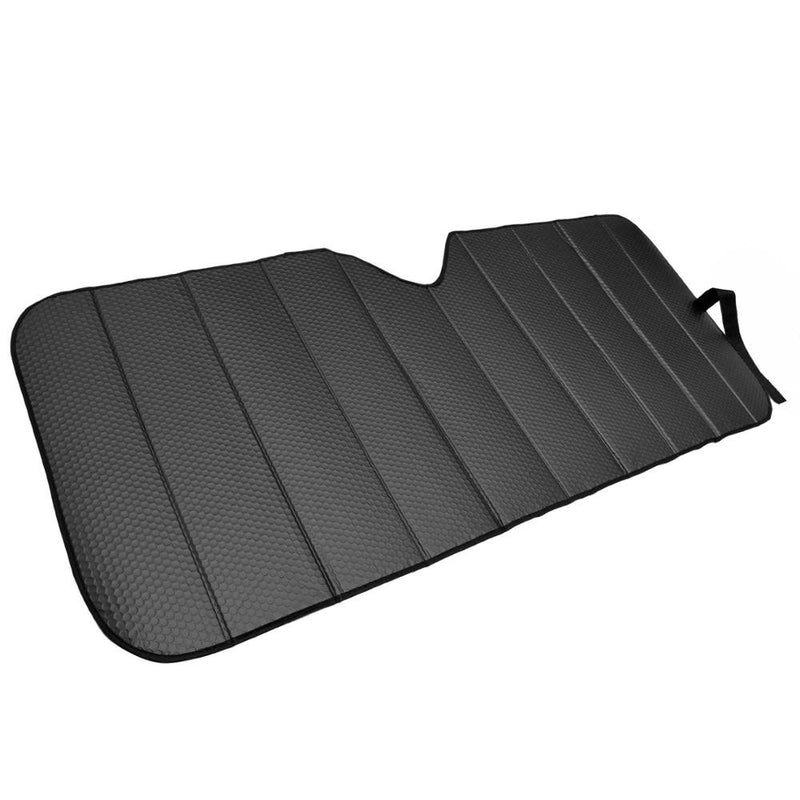 Motor Trend Front Windshield Sun shade - Accordion Folding Auto Sunshade for Car Truck SUV 58 x 24 Inch (Black)