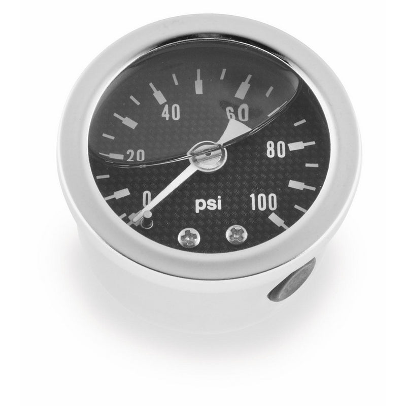 Bikers Choice Oil Pressure Gauge 0-100 PSI CRBN FBR for Harley