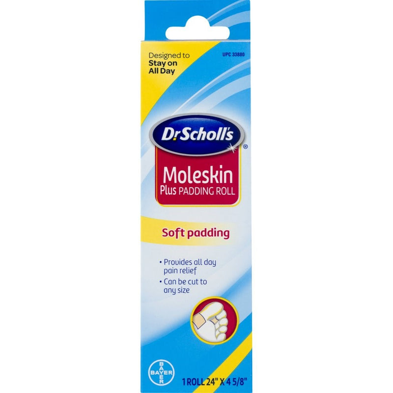 Dr. Scholl's Moleskin Plus 24" x4 5/8"Padding Roll (Pack of 4)