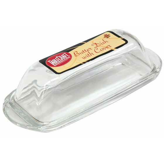 Tablecraft H124 Clear Glass Butter Dish