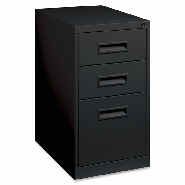 Lorell 1-Divider Mobile Pedestal, Box/Box/File, 15 by 22 by 27-3/4-Inch, Black