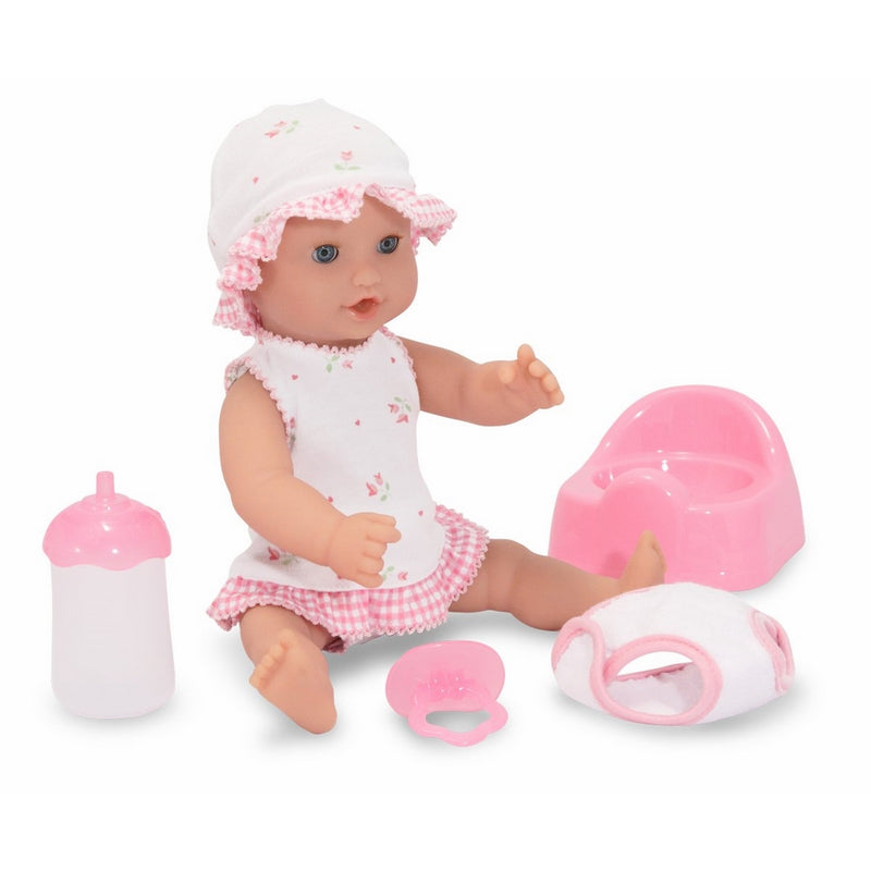Melissa & Doug Mine to Love Annie 12-Inch Drink and Wet Poseable Baby Doll With Potty, Bottle, Pacifier, Diaper, Dress