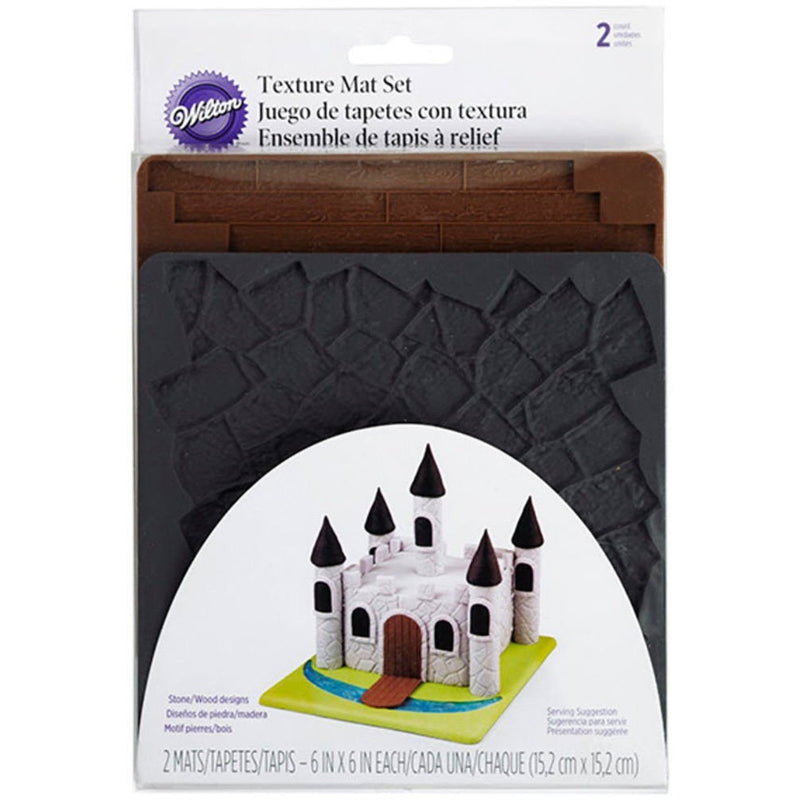 Wilton 409-2572 Texture 2-Piece Mold Set, Cobblestone/Wood