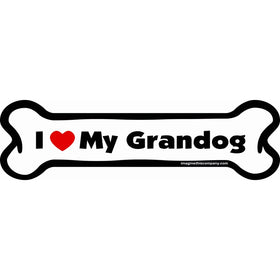 Imagine This I love My Grandog Bone Car Magnet, 2-Inch by 7-Inch