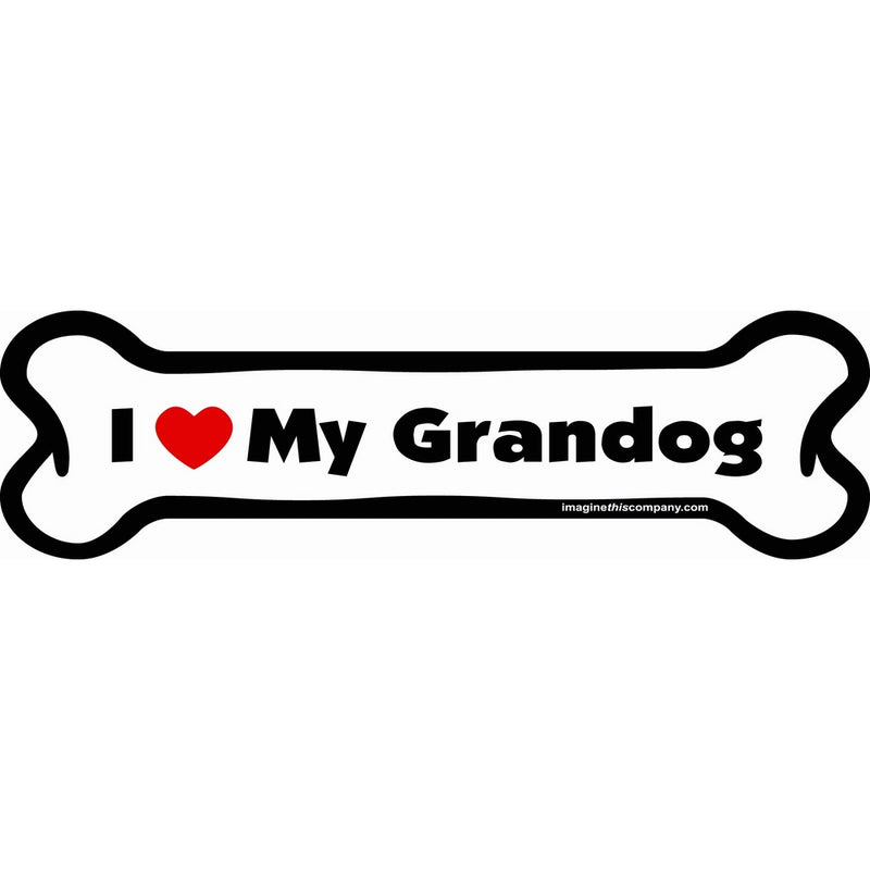 Imagine This I love My Grandog Bone Car Magnet, 2-Inch by 7-Inch