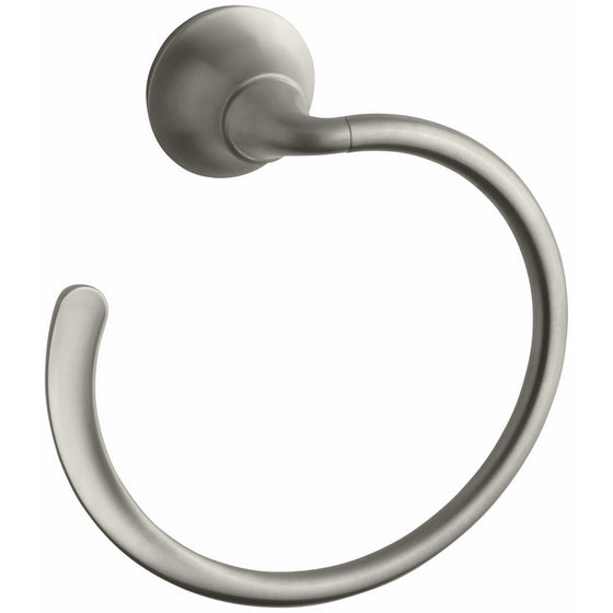 Kohler K-11377-BN Forte Sculpted Towel Ring, Vibrant Brushed Nickel