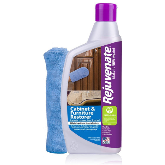 Rejuvenate Cabinet & Furniture Restorer Fills in Scratches - Seals and Protects Cabinetry, Furniture, Wall Paneling – 13 oz.