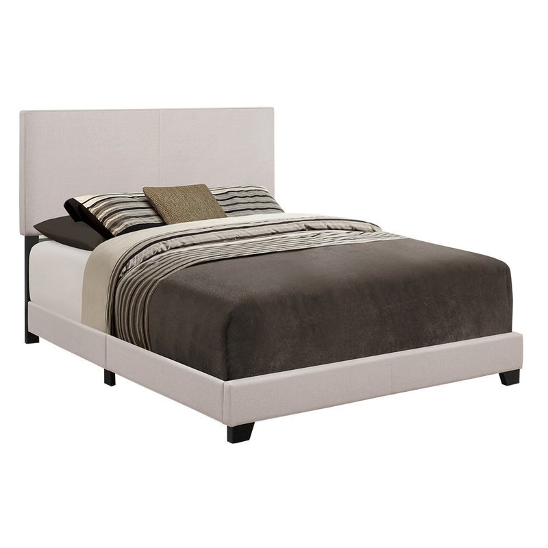 Crown Mark Upholstered Panel Bed in Stone Khaki, Queen