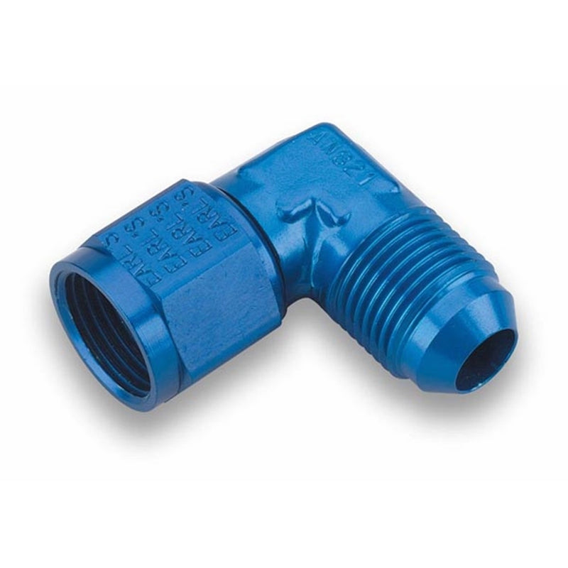 Earl's 921110ERL Blue Anodized Aluminum 90-Degree -10 AN Male to -10 AN Female Swivel Adapter