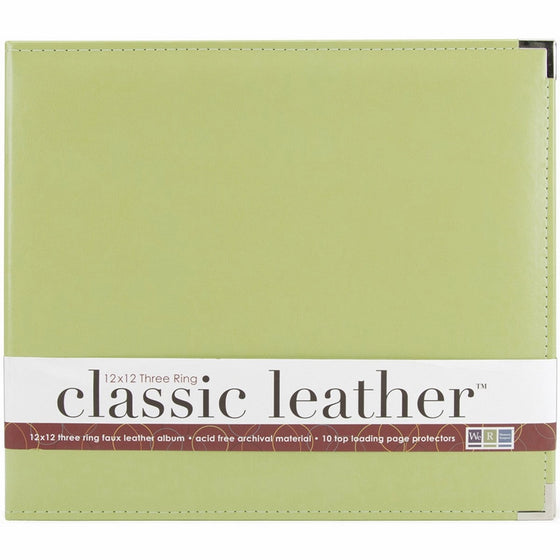 We R Memory Keepers 660916 Classic Leather D-Ring Album 12"X12", Kiwi