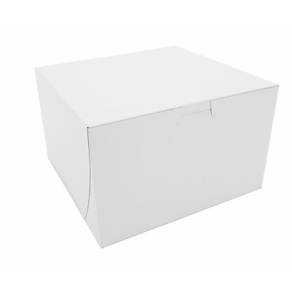 Southern Champion Tray 09455 Premium Clay Coated Kraft Paperboard White Non-Window Lock Corner Bakery Box, 8" Length x 8" Width x 5" Height (Case of 100)