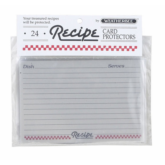 Weatherbee Clear Recipe Card Protectors, 4 by 6-Inches, Set of 24