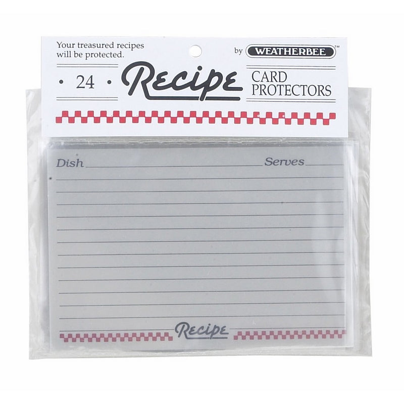 Weatherbee Clear Recipe Card Protectors, 4 by 6-Inches, Set of 24