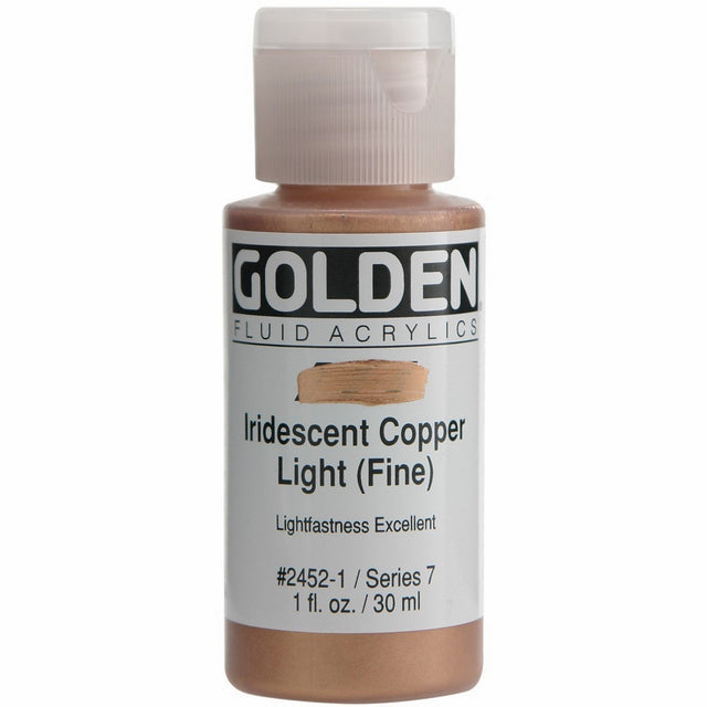 Golden Fluid Acrylic Paint 1 Ounce-Iridescent Copper Light