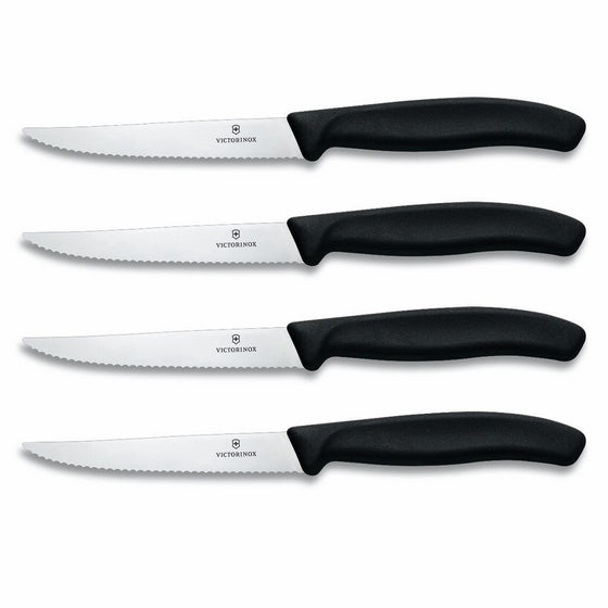 Victorinox Swiss Classic 4-Piece Steak Knife Set, 4-1/2-Inch Serrated Blades with Spear Tip