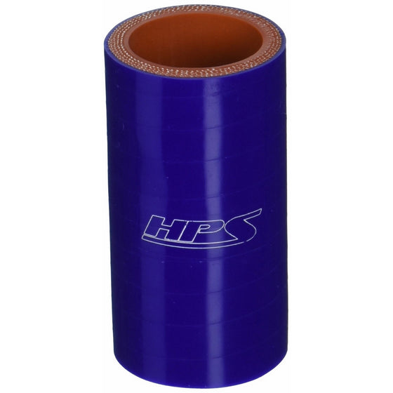 HPS HTSC-118-BLUE Silicone High Temperature 4-ply Reinforced Straight Coupler Hose, 100 PSI Maximum Pressure, 3" Length, 1-1/5" ID, Blue