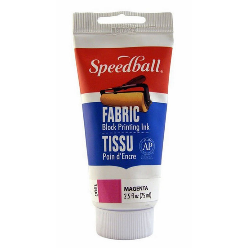 Speedball 003580 Fabric Block Printing Ink – Premium Fabric Block Printing Ink 2.5 FL OZ (75CC), Magenta